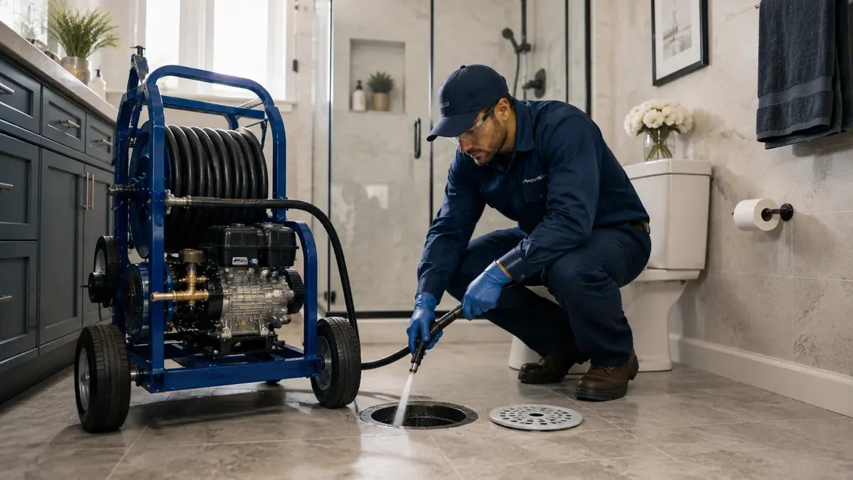 Bathroom Drain Hydro Jetting in Monrovia