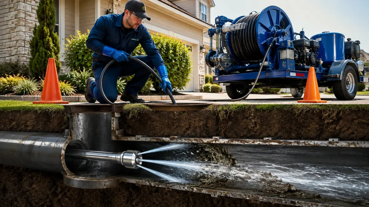 Main Sewer Line Hydro Jet Cleaning in Monrovia
